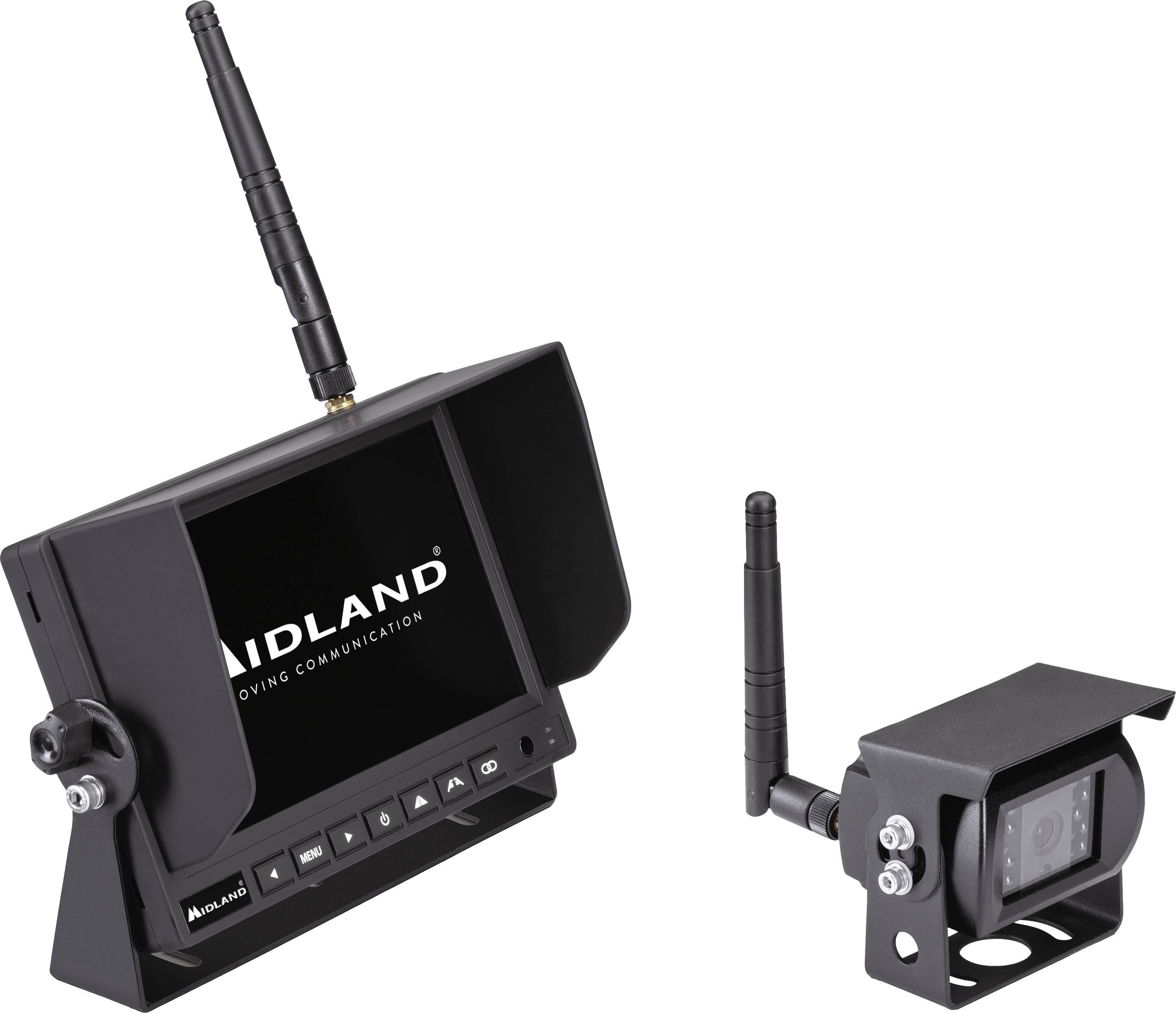 Midland Truck Guardian PRO Funk-Rückfahrvideosystem 4 Kamera-Eingänge, Abstandshilfslinien, IR-Zusa