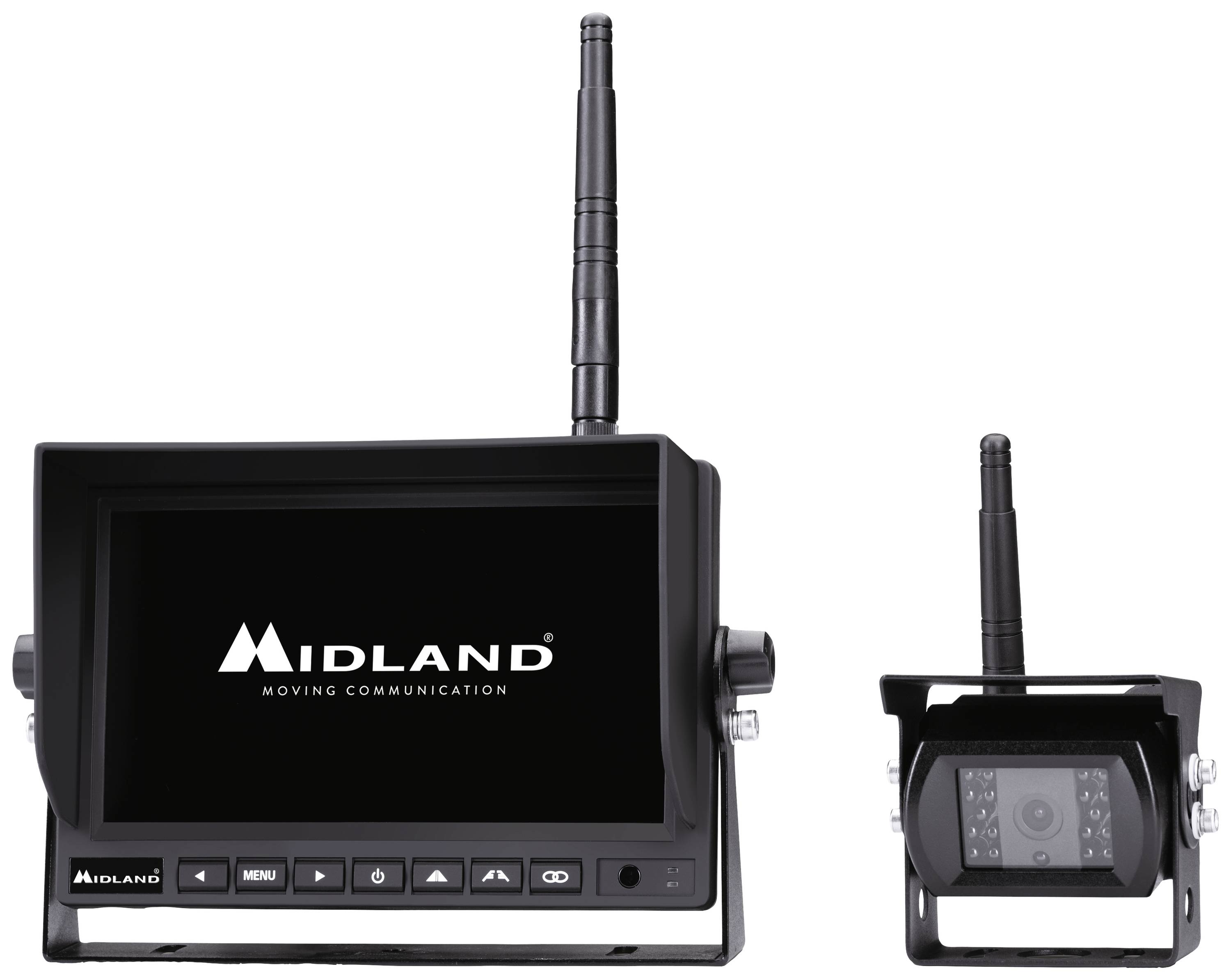 Midland Truck Guardian PRO Funk-Rückfahrvideosystem 4 Kamera-Eingänge, Abstandshilfslinien, IR-Zusa