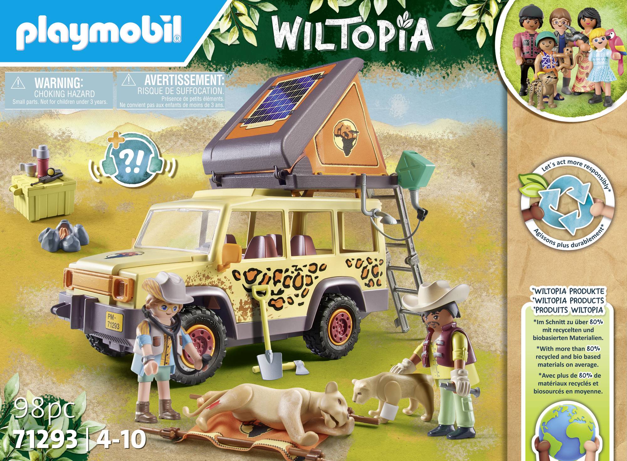 Playmobil® Wiltopia Mit dem Geländewagen bei den Löwen 71293