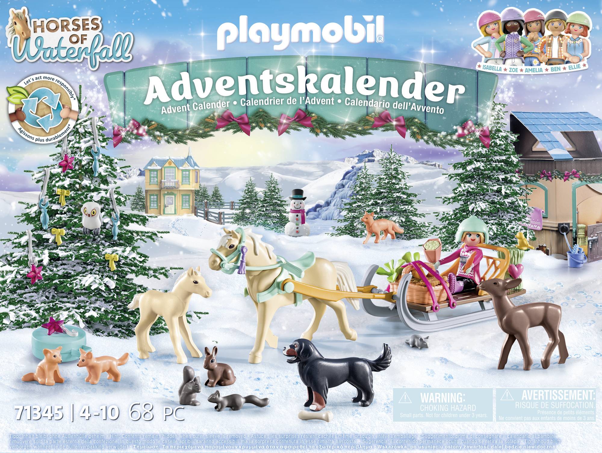 Playmobil® Horses of Waterfall Adventskalender Pferde: Weihnachtliche Schlittenfahrt 71345