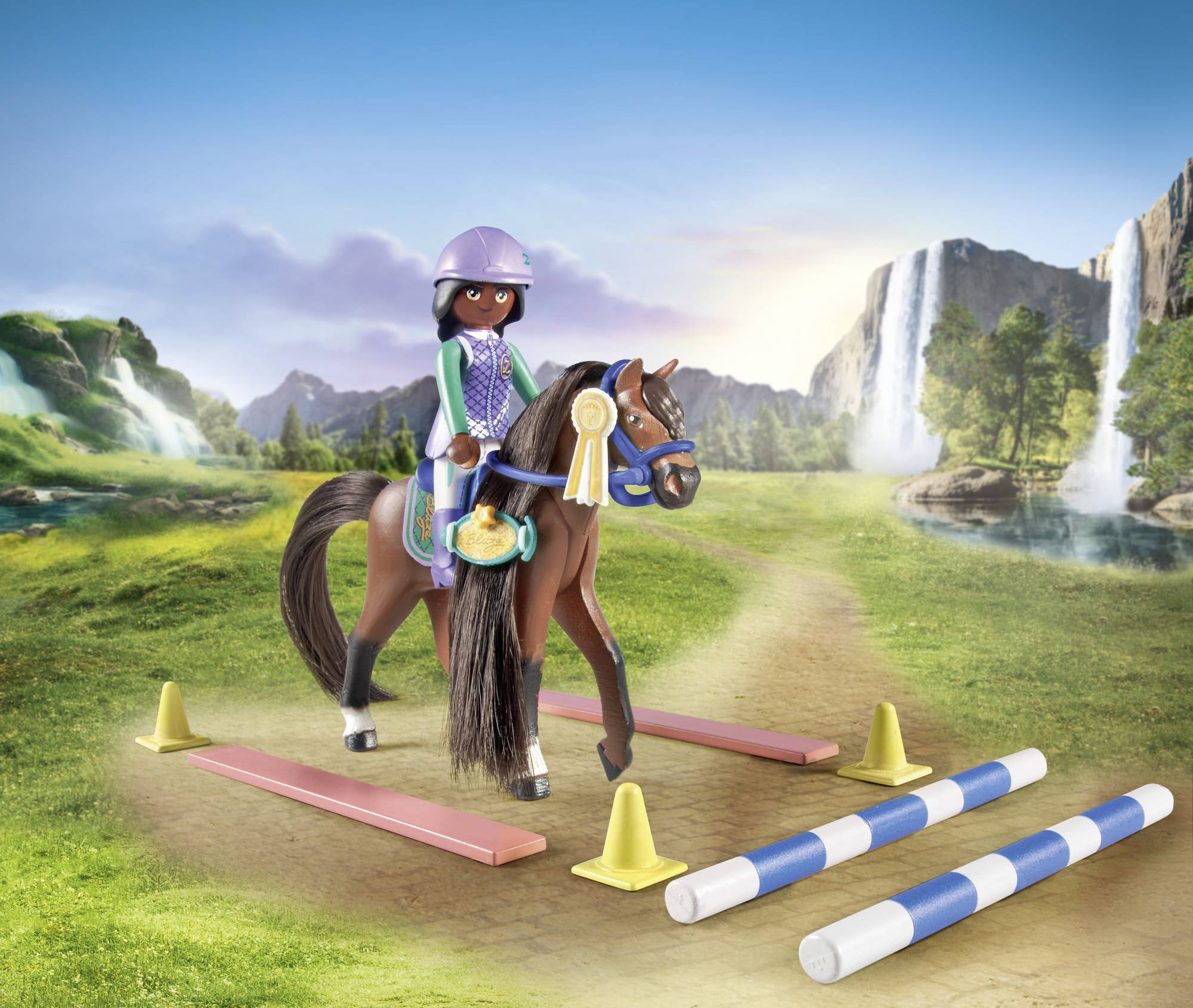 Playmobil® Horses of Waterfall Zoe & Blaze mit Turnierparcours 71355