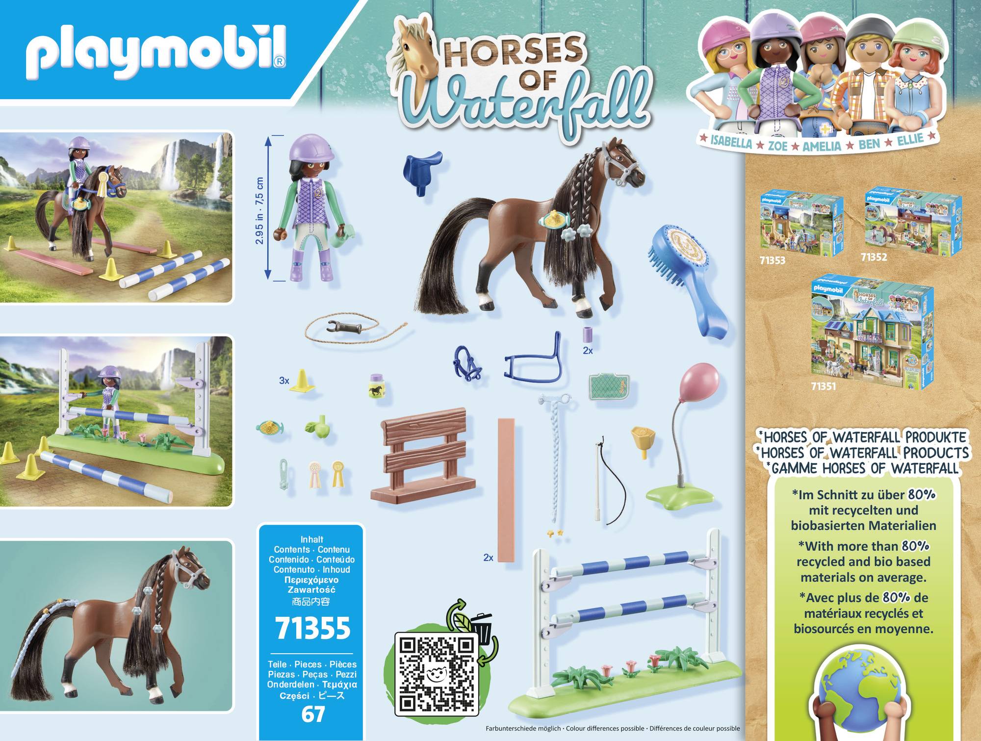 Playmobil® Horses of Waterfall Zoe & Blaze mit Turnierparcours 71355