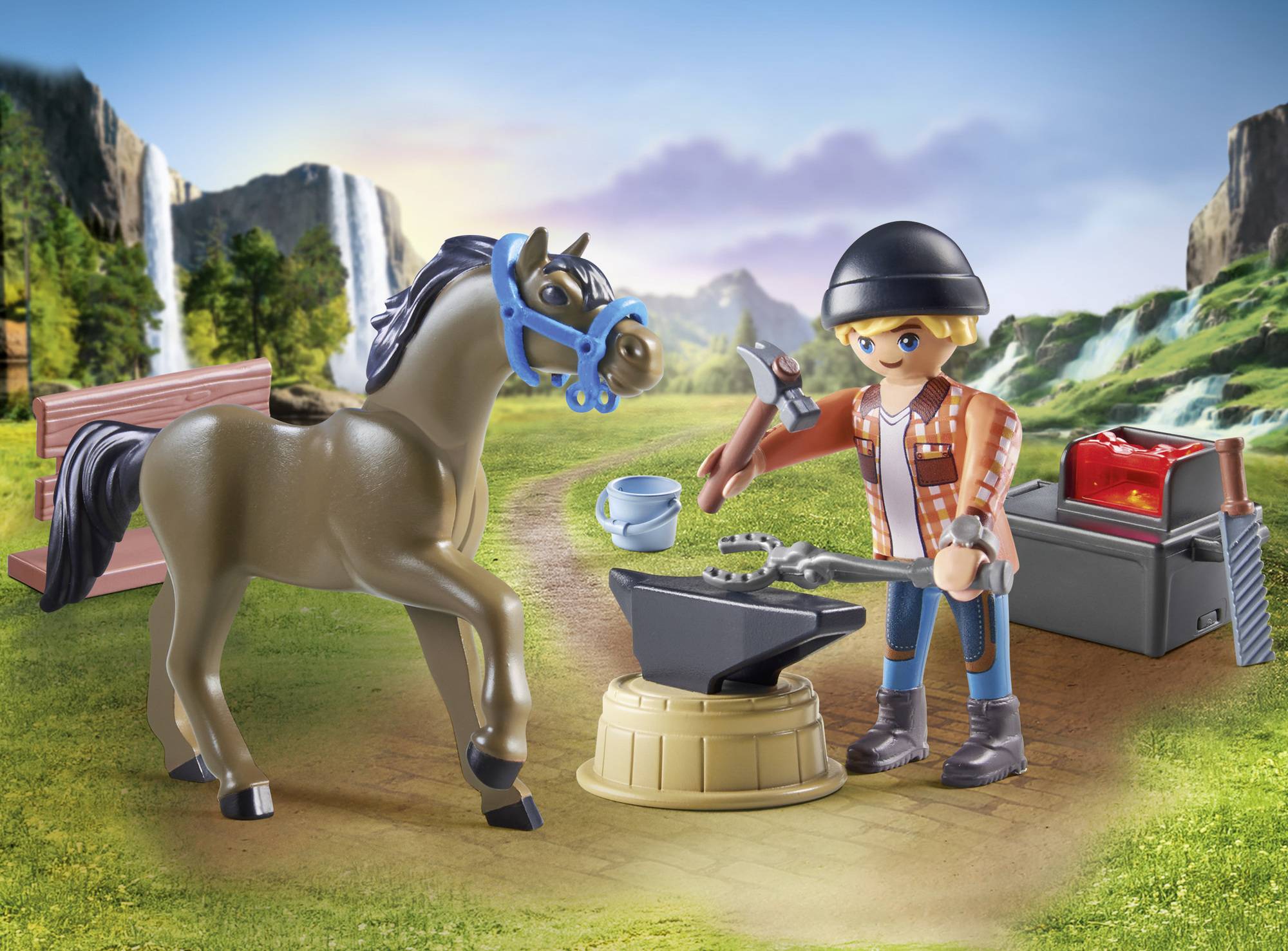 Playmobil® Horses of Waterfall Hufschmied Ben & Achilles 71357