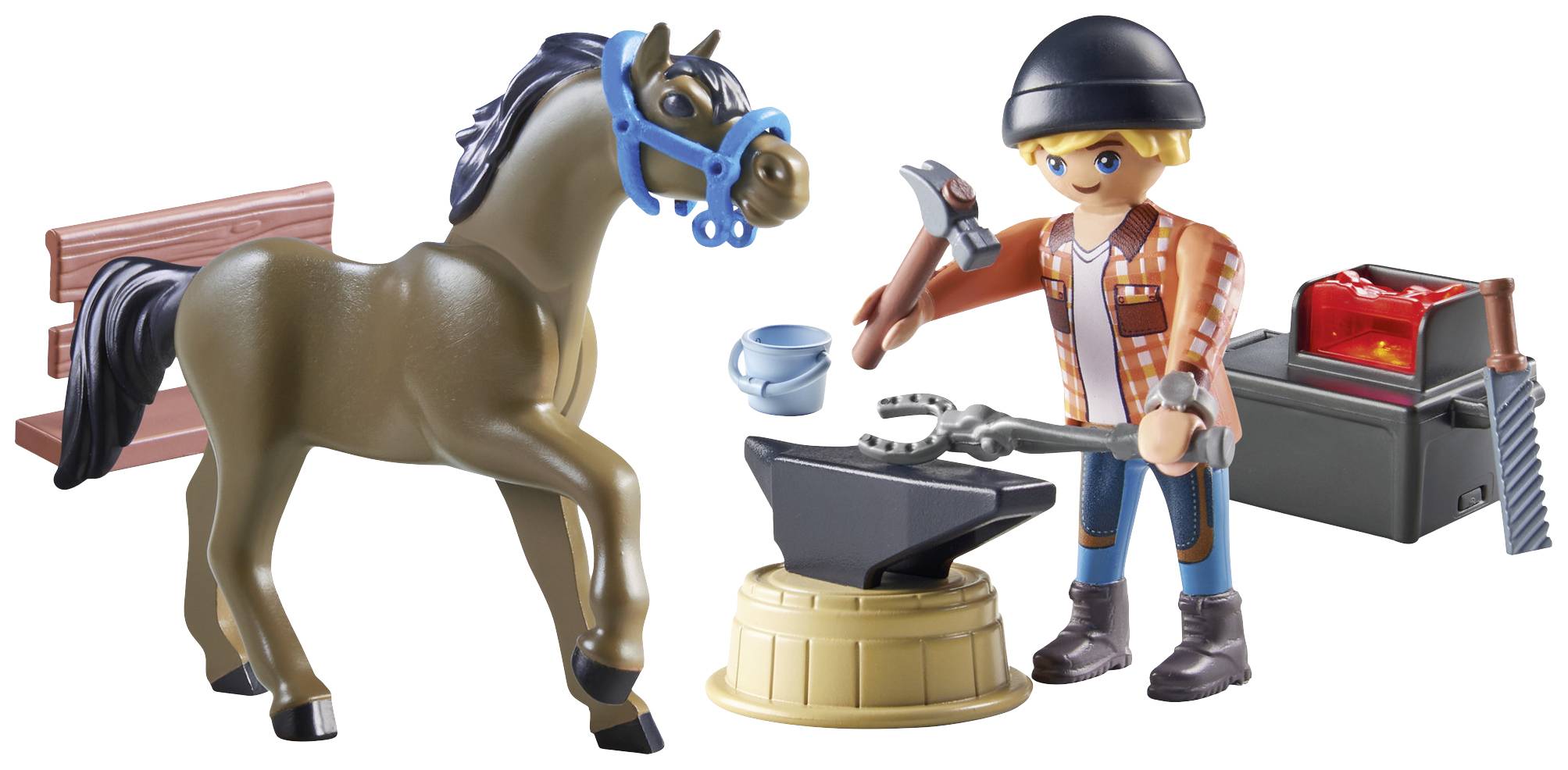 Playmobil® Horses of Waterfall Hufschmied Ben & Achilles 71357