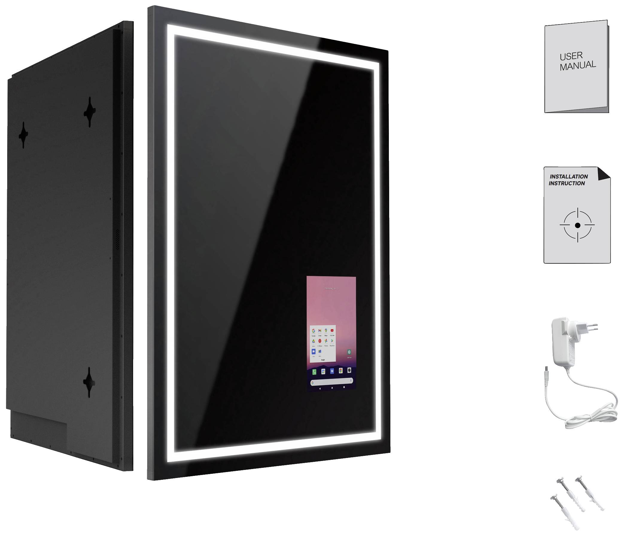 Raysgem Smarter Badezimmerspiegel EEK: B (A - G) Integrierte Android™ Tablet-Funktion, 25,4cm (10,1") Touch-Display, Google