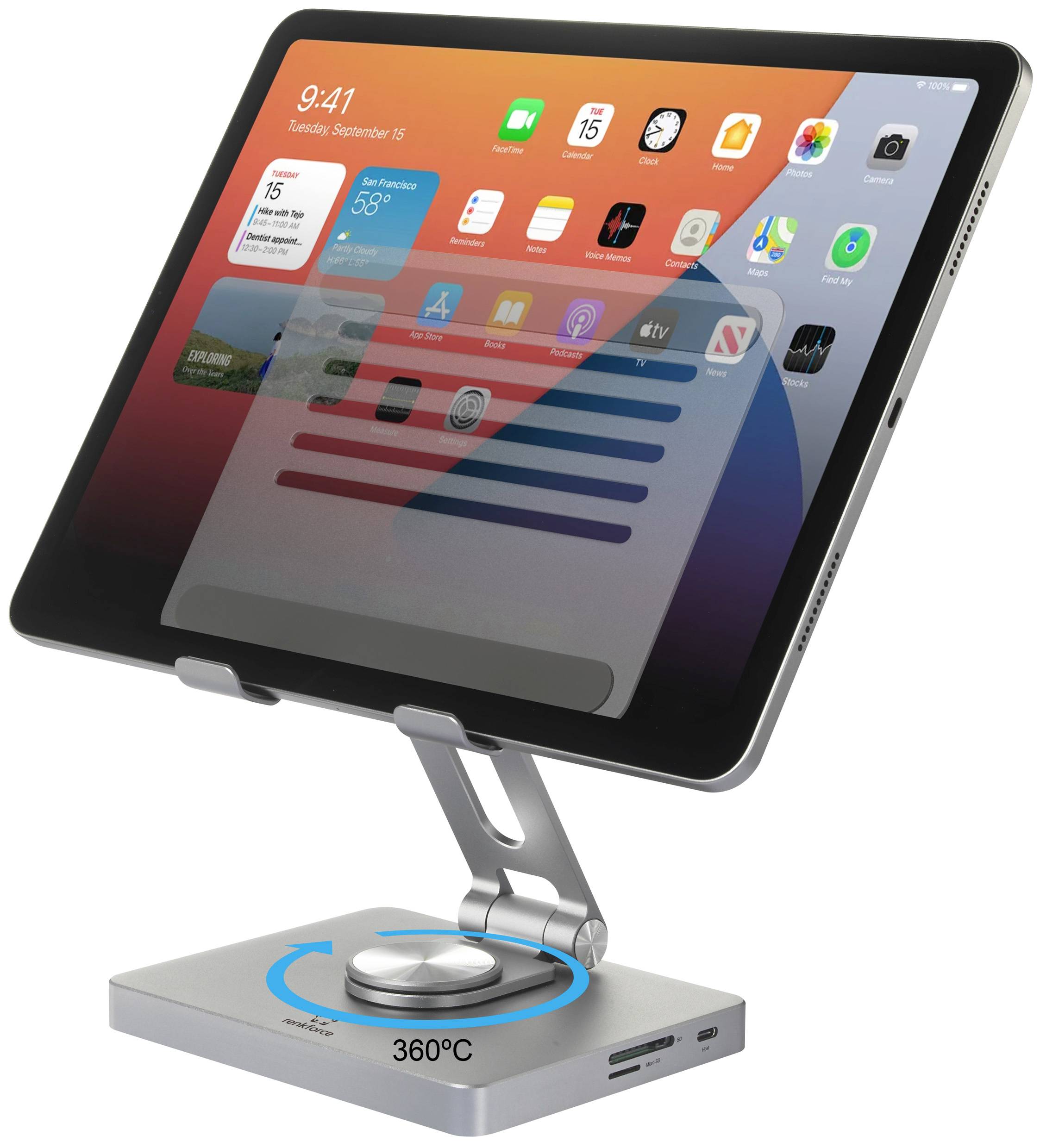 Renkforce USB-C® Dockingstation RF-TD9in1-001 Passend für Marke Dockingstations: Universal integrierte Halterung