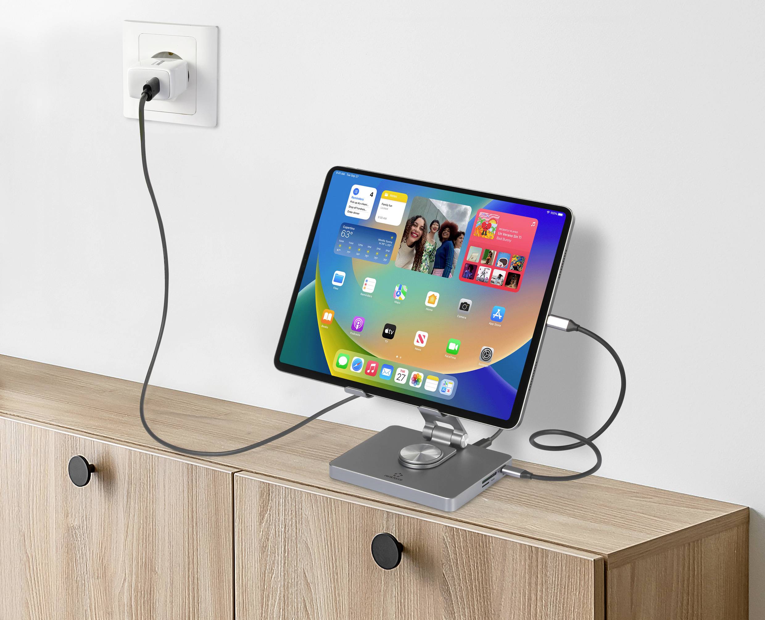 Renkforce USB-C® Dockingstation RF-TD9in1-001 Passend für Marke Dockingstations: Universal integrierte Halterung