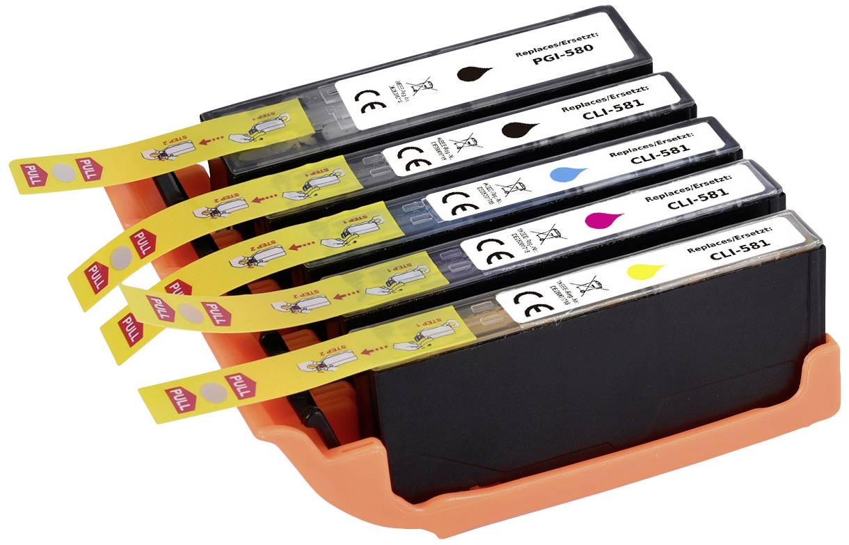 Renkforce Druckerpatrone ersetzt Canon PGI-580PGBK, CLI-581BK, CLI-581C, CLI-581M, CLI-581Y Kompatibel Kombi-Pack Schwarz, Photo