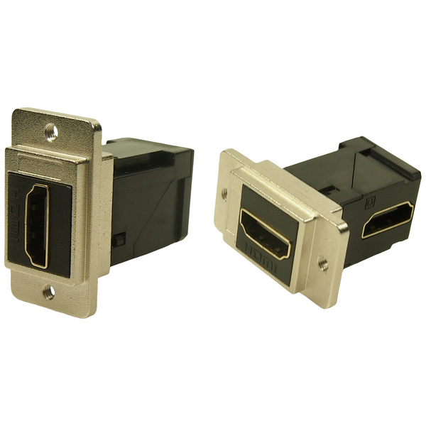 Cliff CP30753M3 HDMI-Adapter Buchse, Einbau Nickel, Schwarz 1 St.