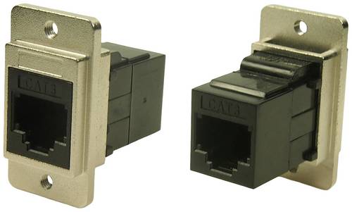 Cliff CP30724M3 DUALSLIM METALL CAT3 RJ12 M3 CP30724M3 Adapter, Einbau Nickel, Schwarz 1 St.