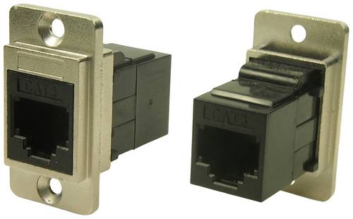Cliff CP30724M DUALSLIM METALL CAT3 RJ12 CSK CP30724M Adapter, Einbau Nickel, Schwarz 1 St.