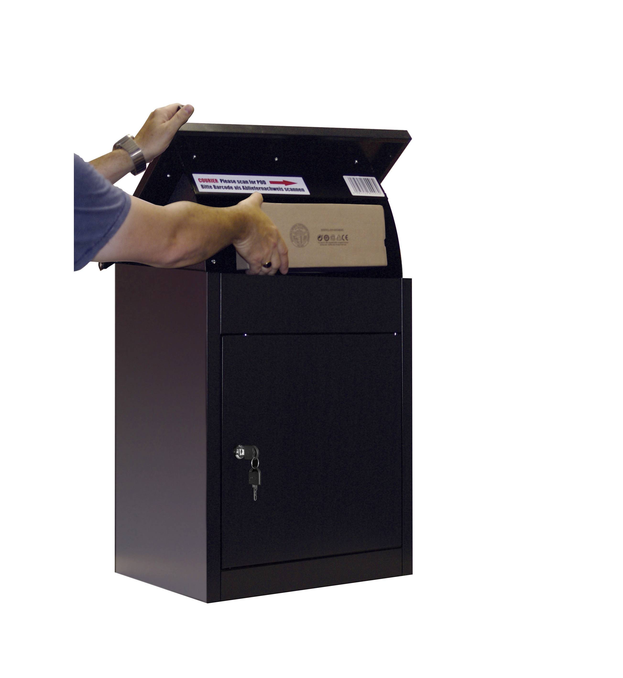 Phoenix PB0581BK Paketbriefkasten Stahl verzinkt Schwarz Schlüsselschloss