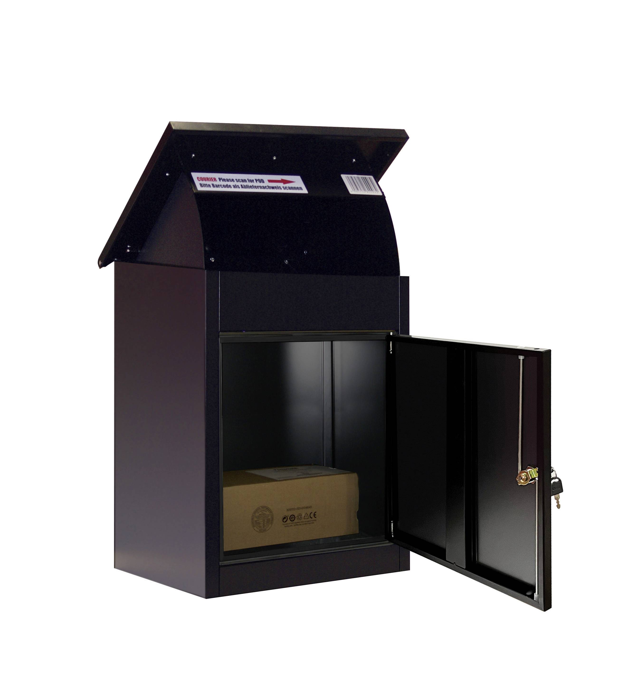 Phoenix PB0581BK Paketbriefkasten Stahl verzinkt Schwarz Schlüsselschloss