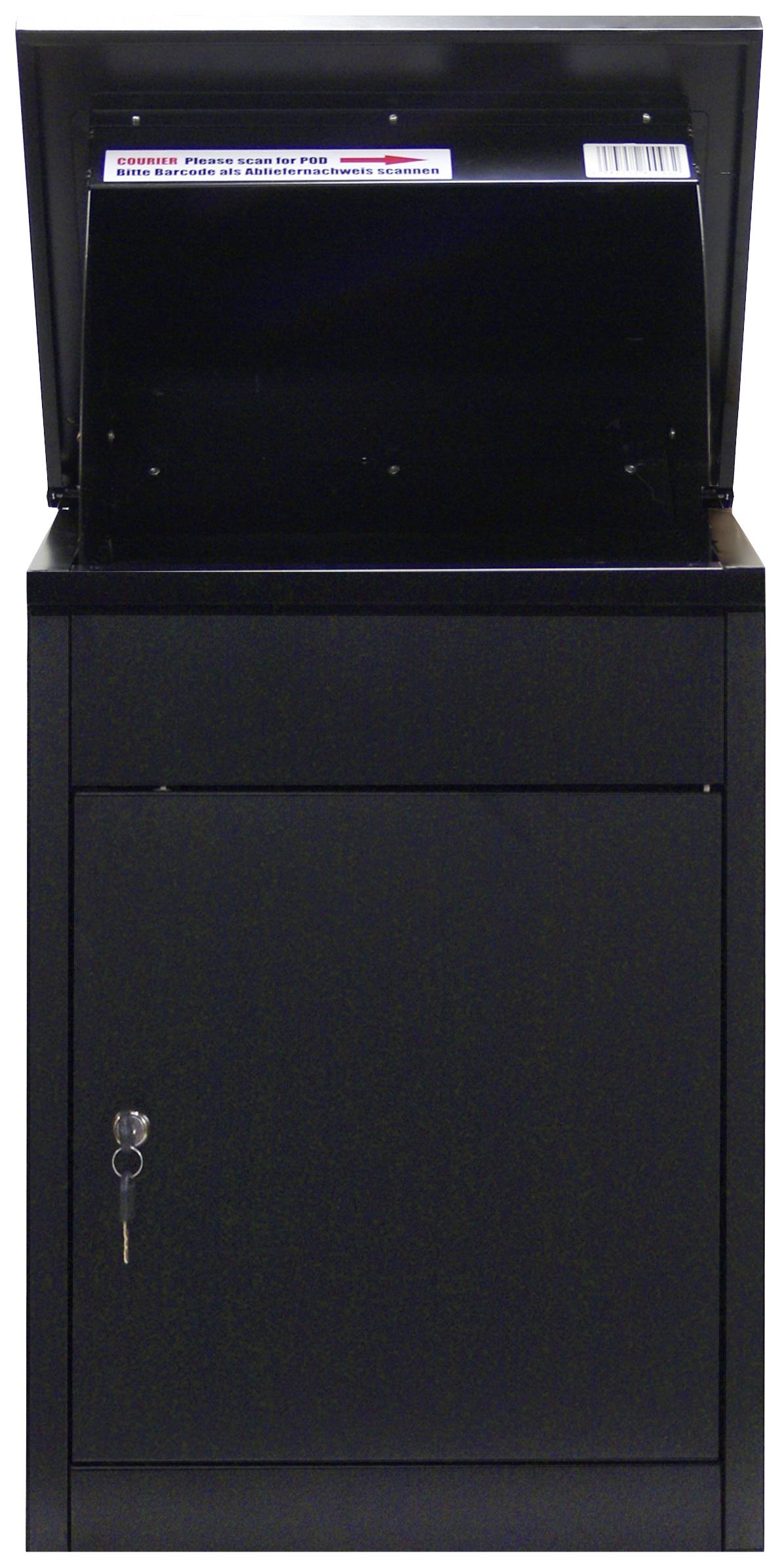 Phoenix PB0581BK Paketbriefkasten Stahl verzinkt Schwarz Schlüsselschloss