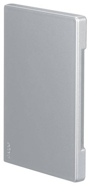 Silbernes Metalletui, rechteckige Form, geschlossene Ansicht. Ideal für die Aufbewahrung von Visitenkarten. Minimalistisches Design.