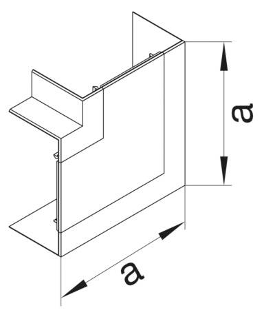 Ein technisches Diagramm zeigt ein L-förmiges Metallprofil mit zwei gleich langen Seiten, gekennzeichnet durch 'a'.