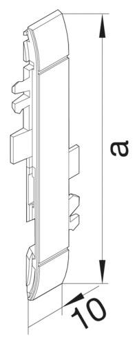 Technische Zeichnung eines Bauteils mit seitlicher Ansicht. Der Pfeil weist nach rechts mit der Beschriftung 'a 10'.