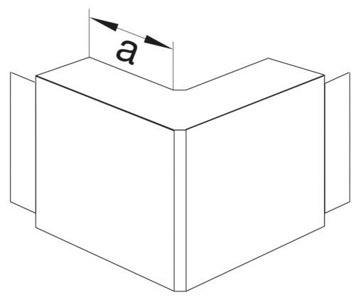 Schwarz-weiße technische Zeichnung eines rechteckigen Profils in L-Form, mit Maßangabe 'a' auf einer Seite.
