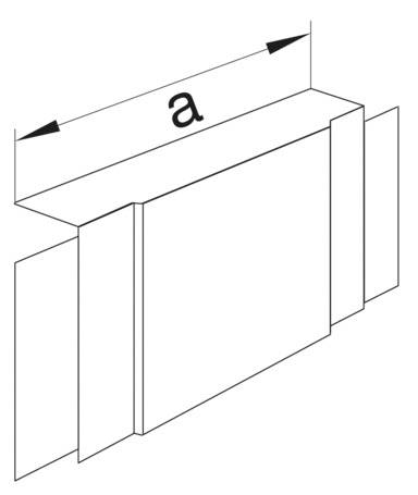 Diagramm zeigt ein Rechteck mit Falten auf beiden Seiten und Pfeil mit 'a', das die Breite einer Falte angibt.