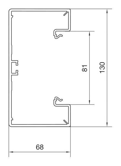 Technische Zeichnung eines U-förmigen Profils mit Maßen: innen 81 mm, außen 130 mm hoch und 68 mm breit.