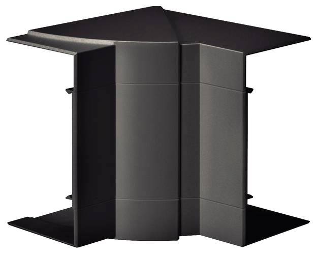 Eine schwarze, sternförmige Struktur mit mehreren Ebenen und scharfen Kanten, die modern und geometrisch wirkt.