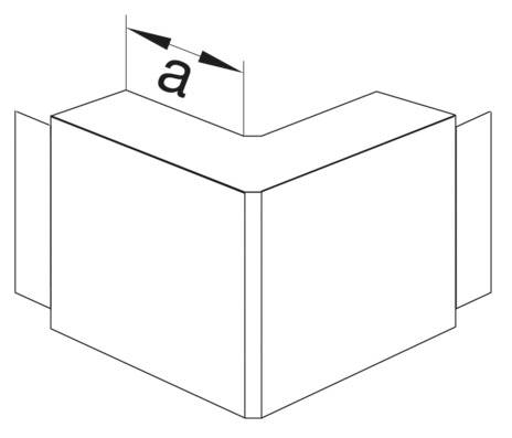 Abbildung zeigt ein isometrisches Diagramm eines rechtwinkligen Winkels einer Struktur mit der Beschriftung 'a', die die Länge markiert.