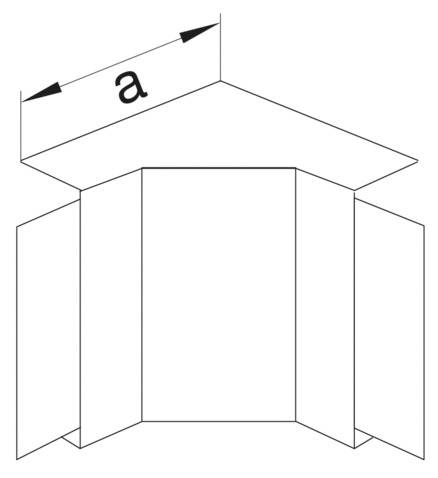 Abbildung eines Kartonzuschnitts mit mehreren Faltlinien. Die obere Kante ist mit 'a' bezeichnet. Diagramm zeigt Faltanleitung.
