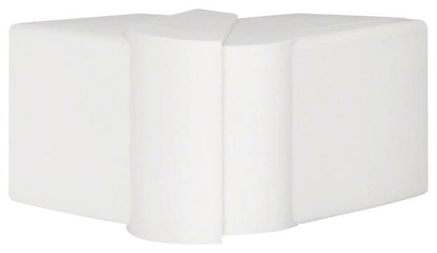 Weiße, modern geformte Wandhalterung aus Kunststoff, geeignet zur Verstärkung von Eckbereichen in einem Raum.