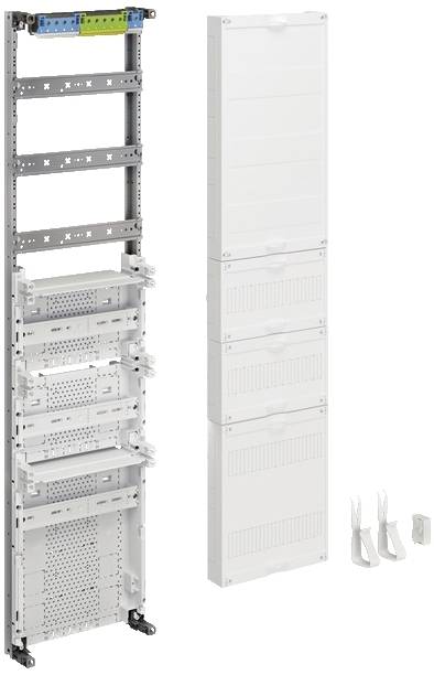 Telekommunikationsverteilerkasten mit mehreren abnehmbaren Paneelen, geeignet für den professionellen Einsatz in Netzwerkinstallationen.