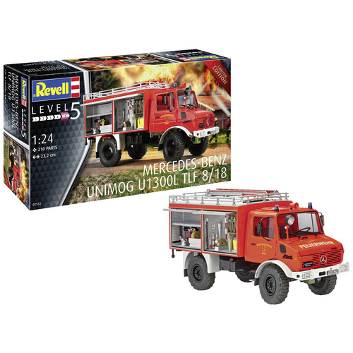 Revell 07512 Mercedes-Benz Unimog U 1300 L Feuerwehr TLF 8/18 Truckmodell Bausatz 1:24