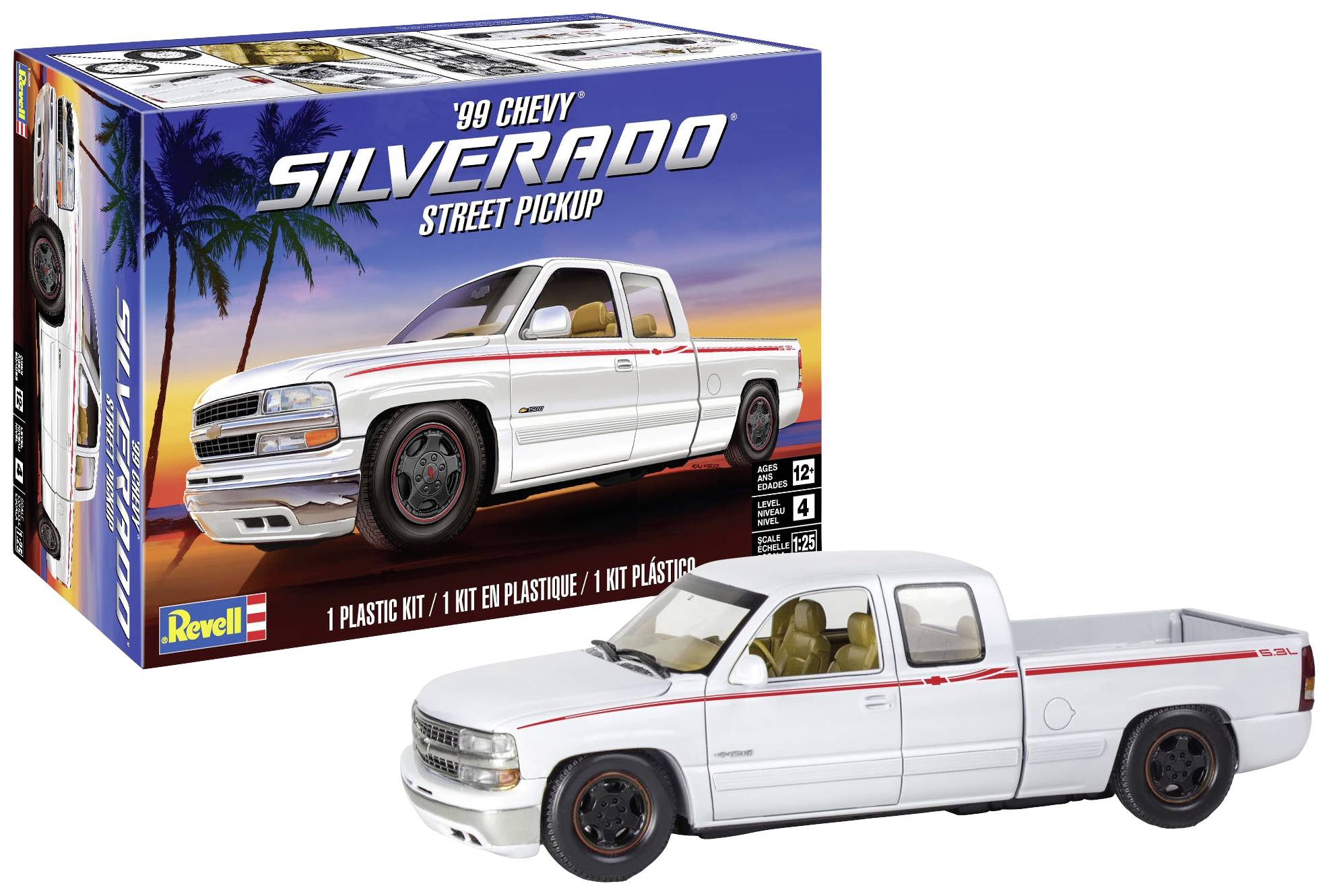 Revell 14538 1999 Chevy® Silverado® Street Pickup Automodell Bausatz 1:25