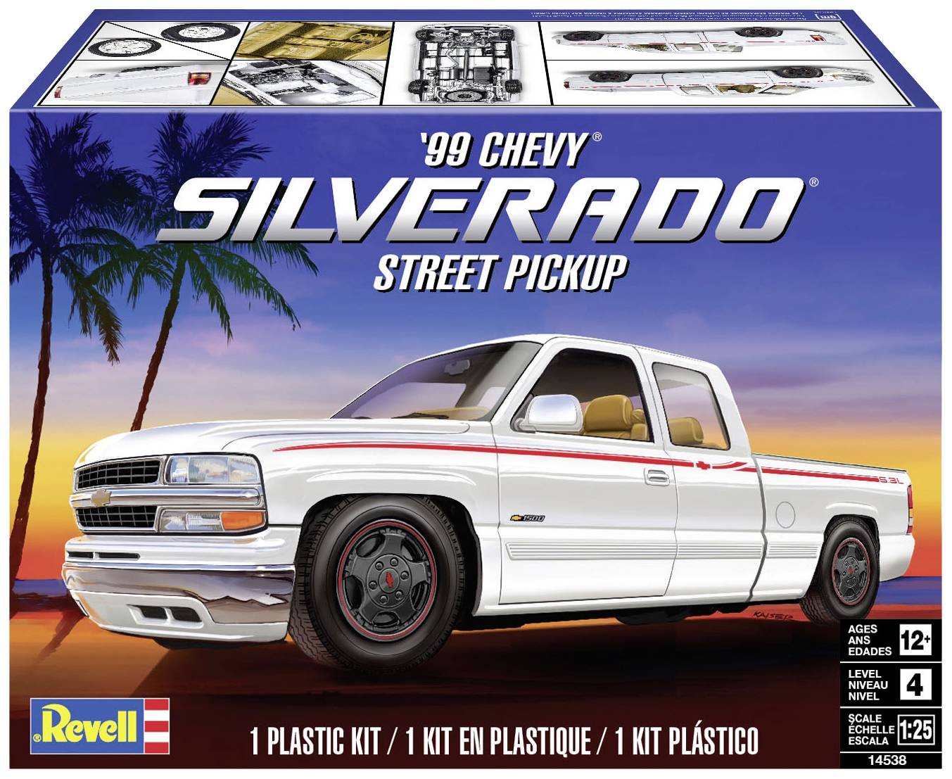 Revell 14538 1999 Chevy® Silverado® Street Pickup Automodell Bausatz 1:25