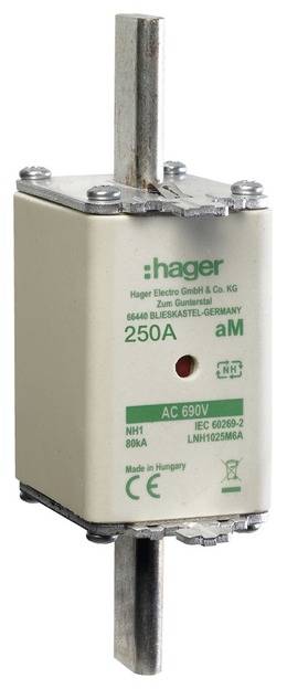 Sicherungseinsatz von Hager, 250A, geeignet für 690V AC, Standards IEC 60269-2.