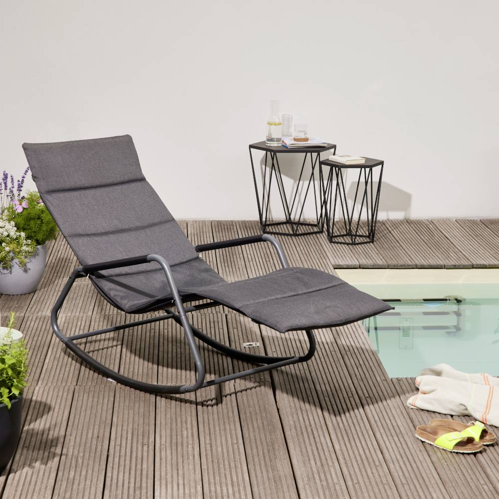 Siena Garden N46115 Aliano Black Schaukelliege mit Kissen