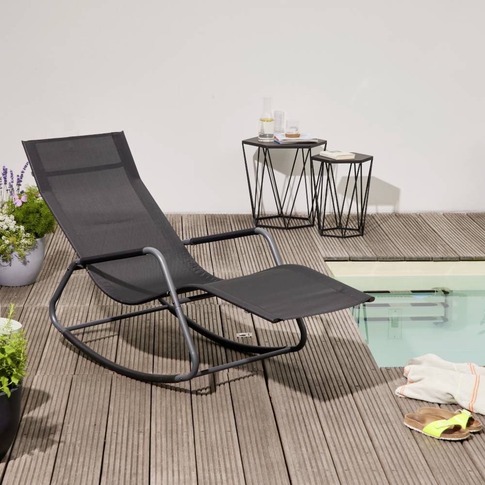 Siena Garden N46115 Aliano Black Schaukelliege mit Kissen