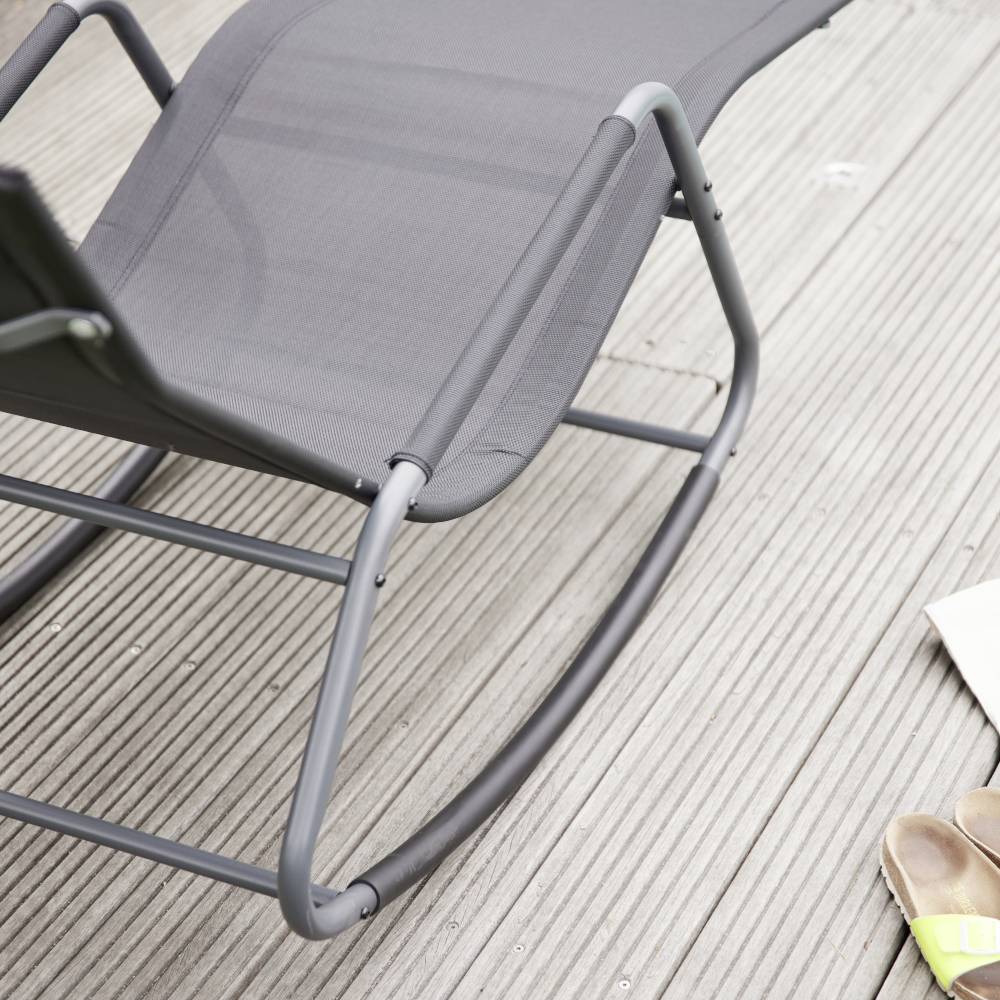 Siena Garden N46115 Aliano Black Schaukelliege mit Kissen