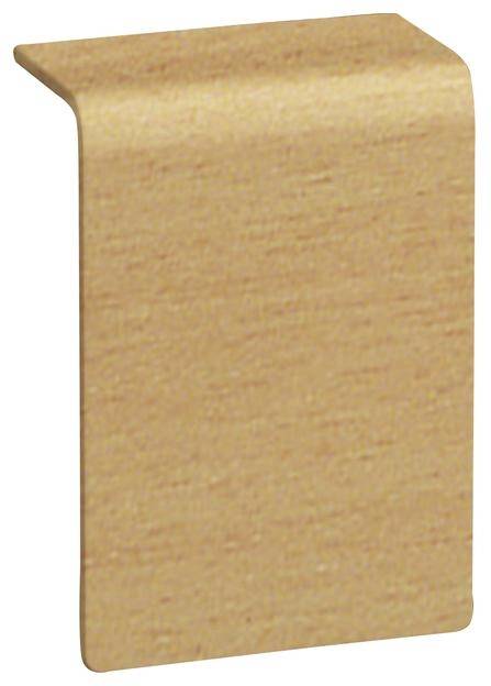 Eine beige, rechteckige Abdeckplatte aus Holz mit abgerundeten Kanten, in einer seitlichen Perspektive dargestellt.