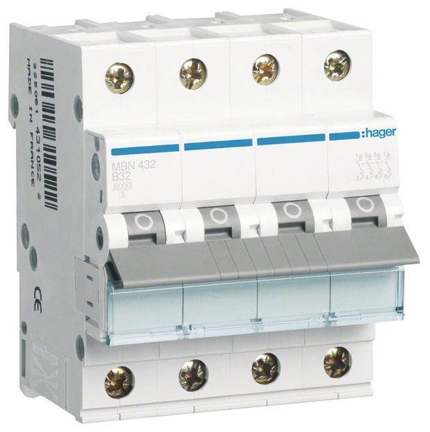 Hager Leitungsschutzschalter 4polig 32 A 400 V
