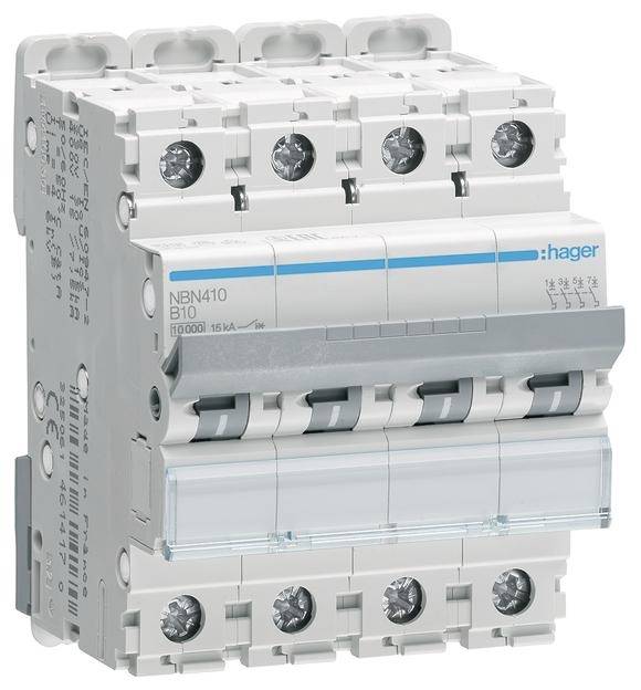 Hager NBN410 Leitungsschutzschalter 4polig 10A 400V