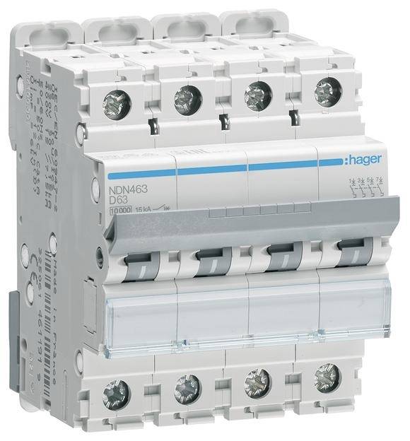 Hager NDN463 Leitungsschutzschalter 4polig 63A 400V