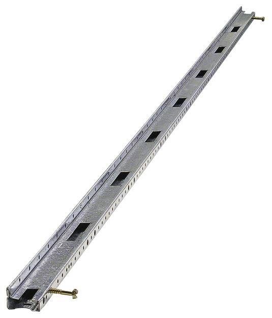 Metallprofil mit regelmäßig verteilten Löchern, horizontale Ansicht.