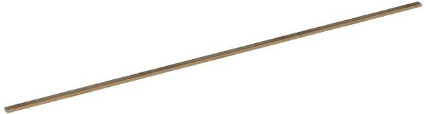 Ein einzelner, langer Holzstab auf weißem Hintergrund.
