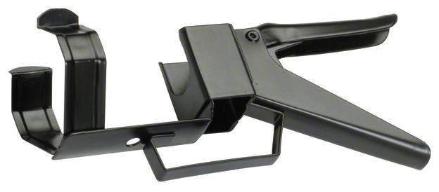 Ein schwarzer Kartuschenpistole, die zum Ausdrücken von Dichtmitteln oder Klebstoffen aus Kartuschen verwendet wird.