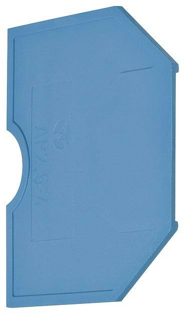 Ein rechteckiger, blau-transparenter Kunststoffdeckel mit abgeschrägten Ecken, zentralem Griffausschnitt und geometrischem Design.