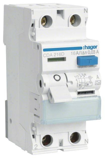 Hager FI-Schutzschalter A 2polig 16 A 0.03 A 230 V
