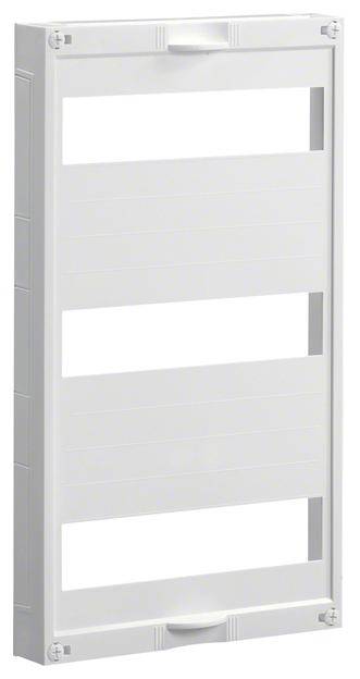 Weiße Elektroinstallationsbox mit drei horizontalen Öffnungen, geeignet für die Montage von Schaltern oder Steckdosen.