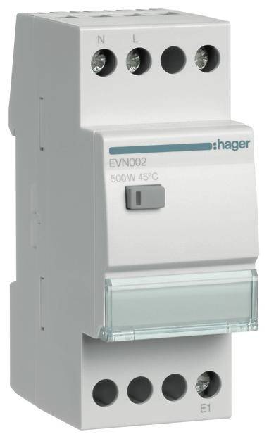 Hager EVN002 Hutschienen Dimmer Geeignet für Leuchtmittel: LED-Lampe, Glühlampe, Halogenlampe Grau