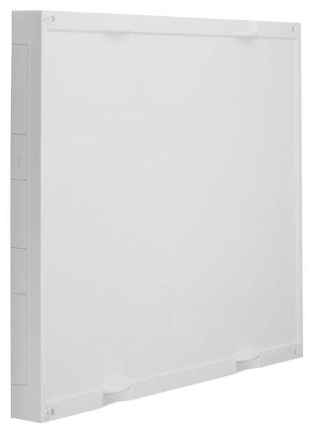 Ein weißer, quadratischer LED-Panels. Design ist schlicht und modern. Geeignet für Flachdeckenmontage in Innenräumen.