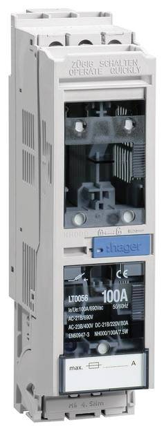 Lasttrennschalter von Hager, Modell LT006, mit einer maximalen Stromstärke von 100A.