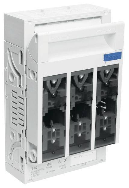 Ein dreipoliger elektrischer Lasttrennschalter mit 250A Nennstrom. Geeignet für industrielle Anwendungen zur sicheren Trennung von Stromkreisen.